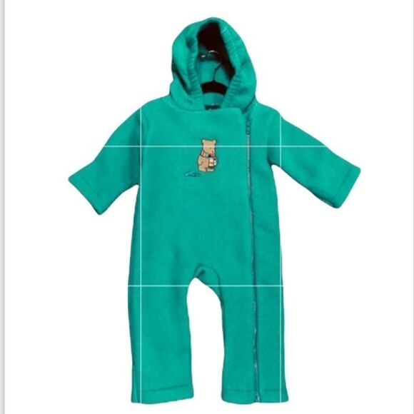 Carter’s Green Fleece Bunting Suit Size 6-12 Months - Picture 1 of 4